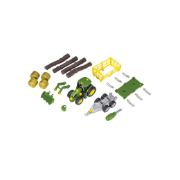 Trattore da costruire, con rimorchio per fieno o per tronchi