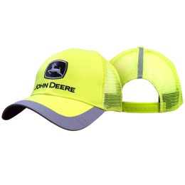 Cappellino John Deere giallo fluo con parte posteriore in rete