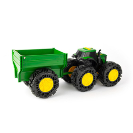 Trattore con battistrada Monster e rimorchio John Deere