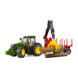 John Deere 7R 350 con rimorchio forestale