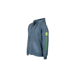 Felpa in pile con cappuccio e zip John Deere