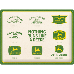 John Deere Logo Evolution Tinplate Sign
