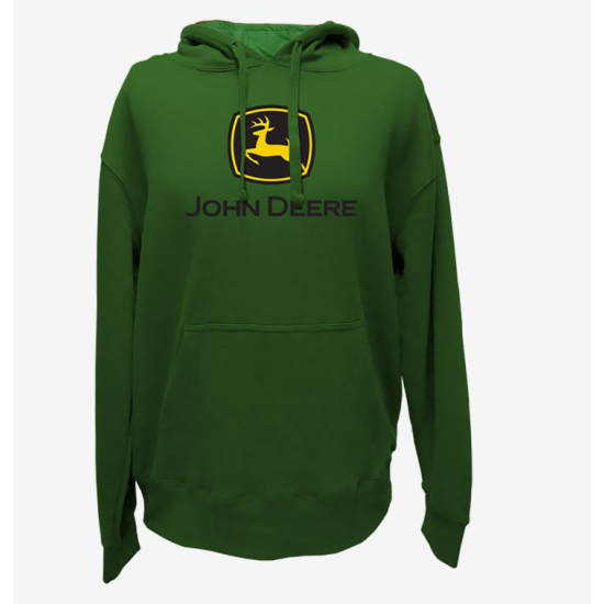 Sudadera con capucha verde para adultos John Deere