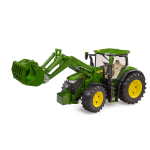 John Deere 7R 350 con caricatore frontale e rimorchio