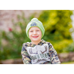 Gorro para crianças com pompom e trator