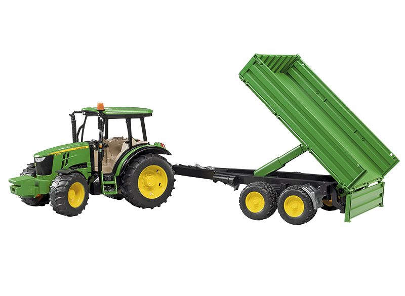 Potentiel jeg er syg varemærke John Deere 5115M traktor med vogn med tip