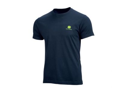 Navy T-shirt `John Deere` with logo on front and back