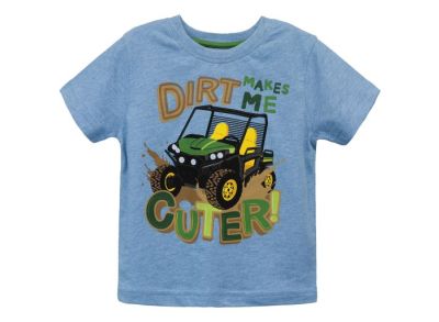 T-shirt per bambini "Dirt makes me cuter" (Lo sporco mi rende più carino)