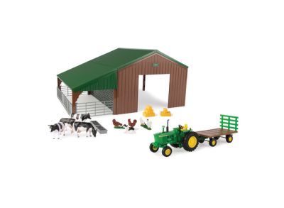 Farm Building with John Deere Tractor