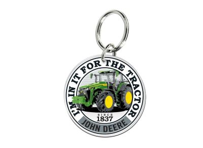 John Deere nyckelring med traktormotiv