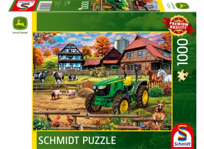 Puzzle „John Deere Traktor 5050E auf dem Bauernhof“