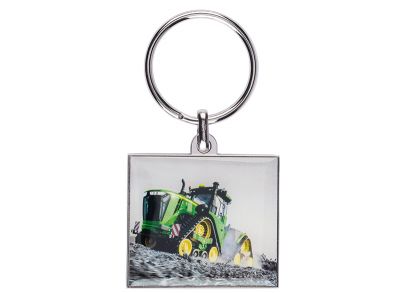 Porte-clés en métal avec photo de tracteur 9RX